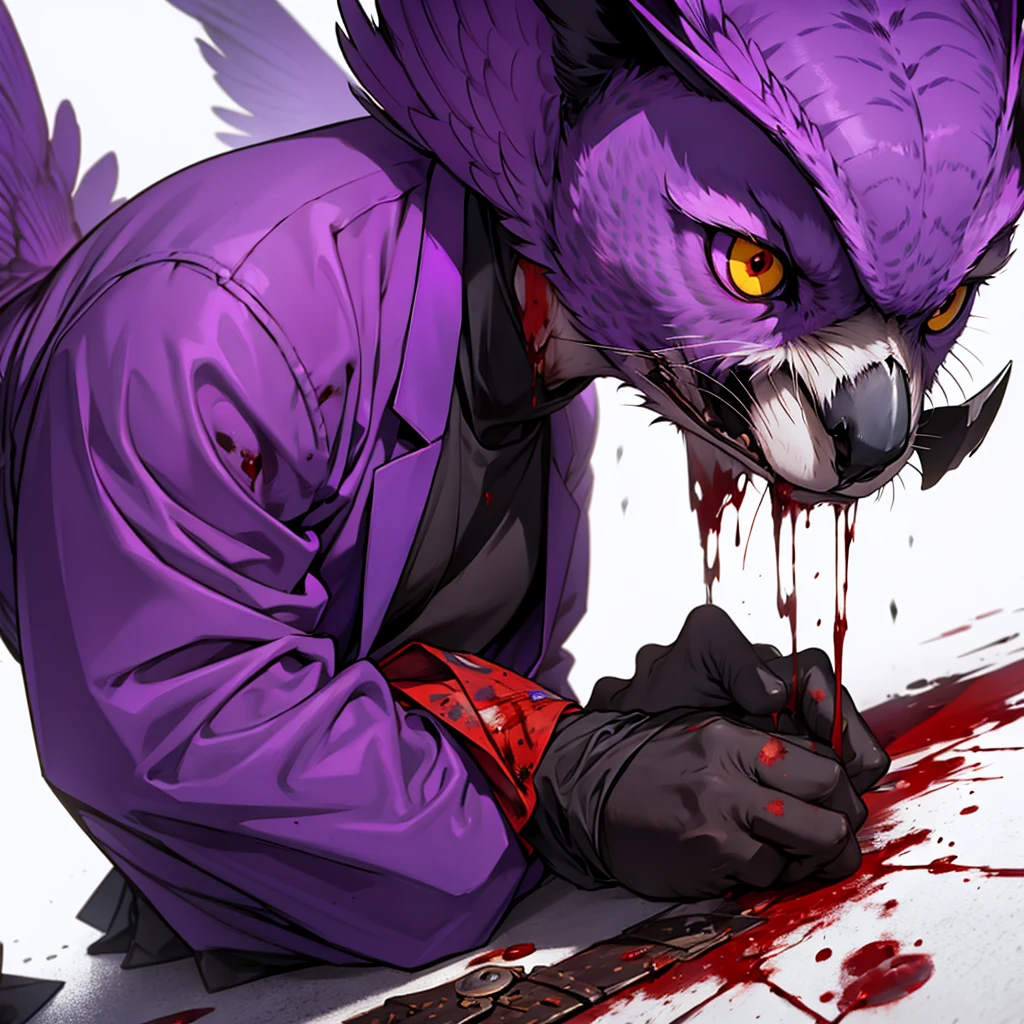 Purple Owl,dark,bloodstains,gore
