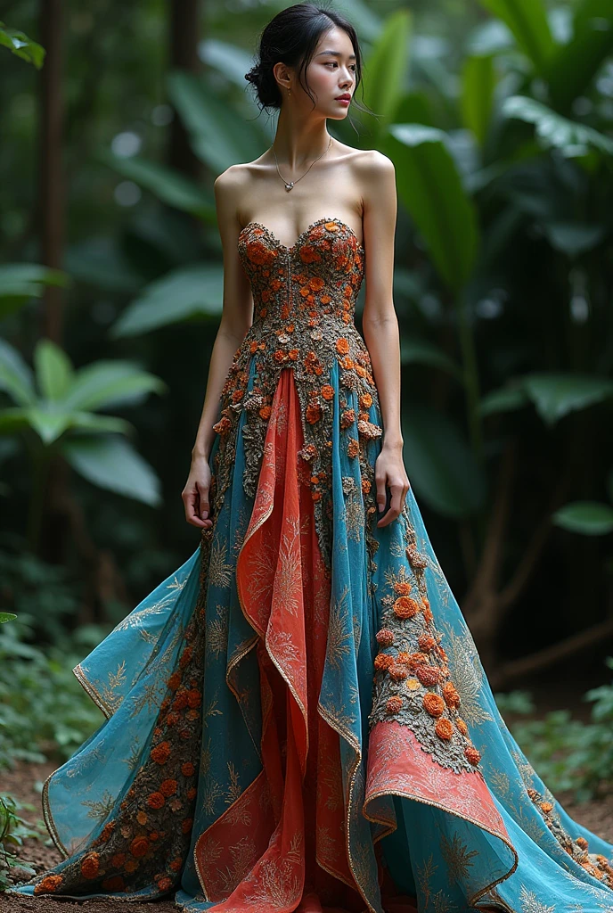 Create a dress inspired by the Parides proneus butterfly