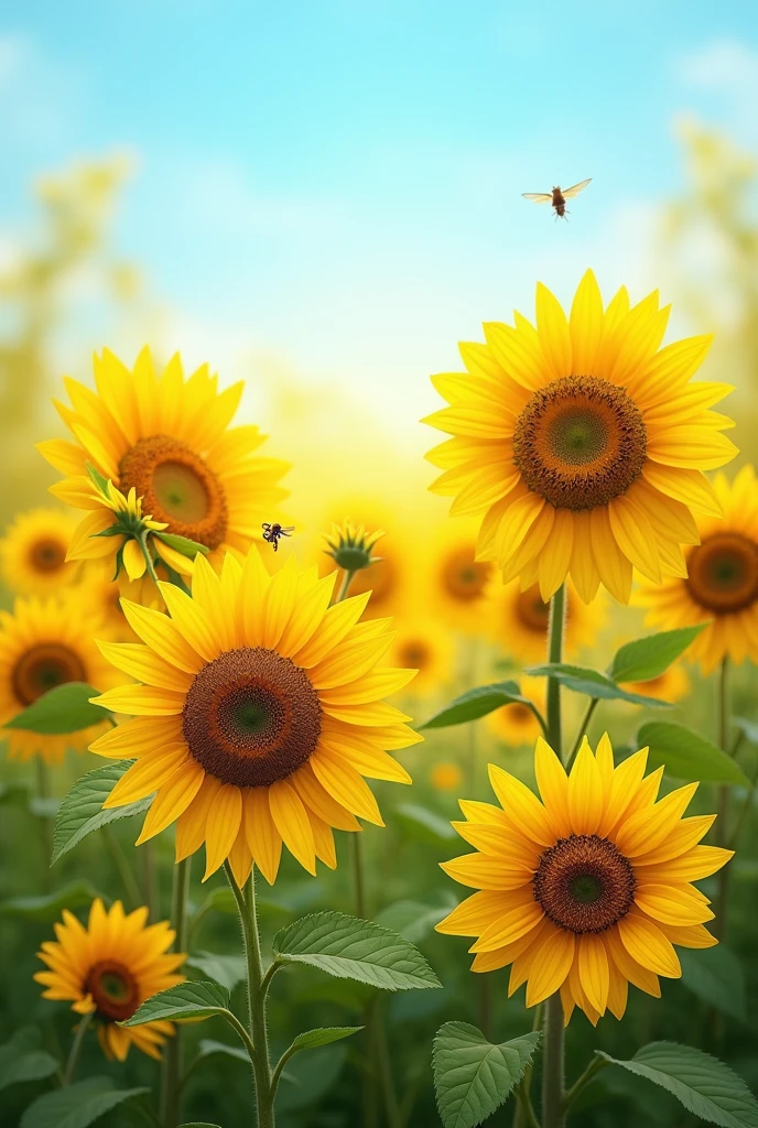Sunflower flowers background for power point presentation