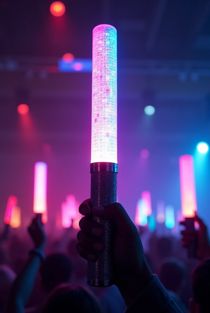 Lightstick de kpop com o tema world of colors 