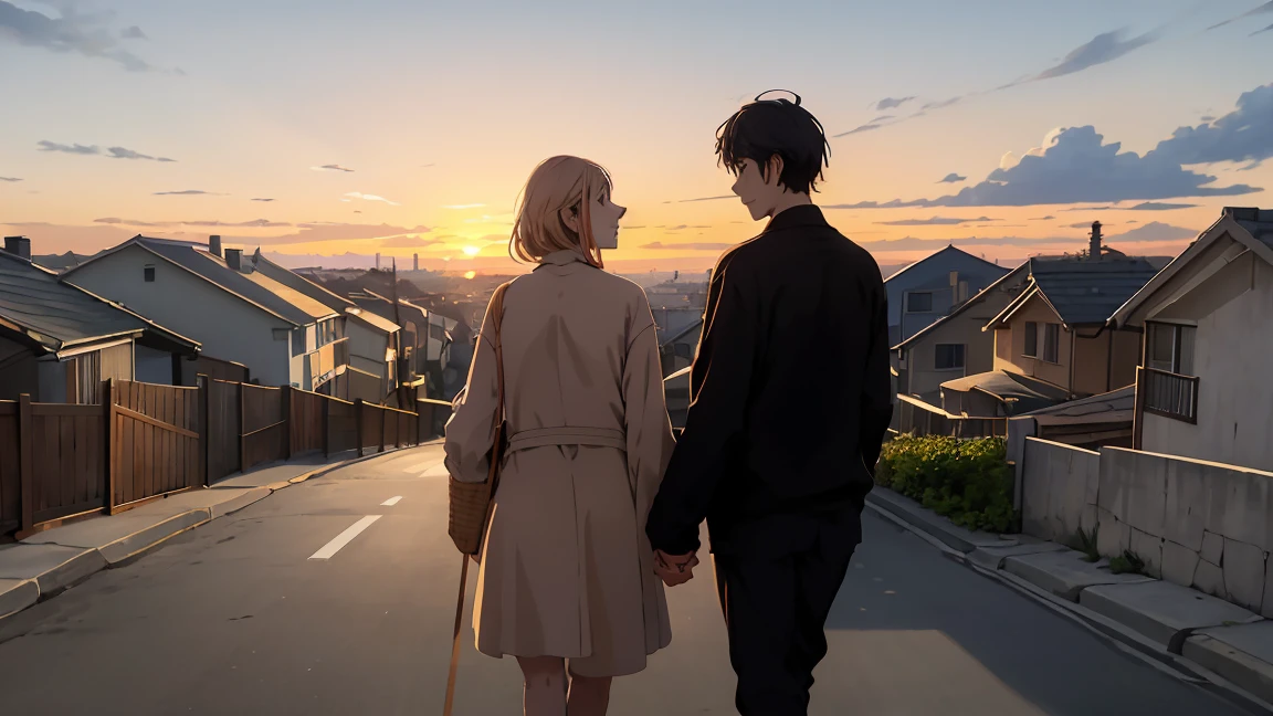 The same person walks around his neighborhood, observing and appreciating the little things: a friendly conversation with a neighbor, the aroma of freshly baked bread, the colors of the sunset.
