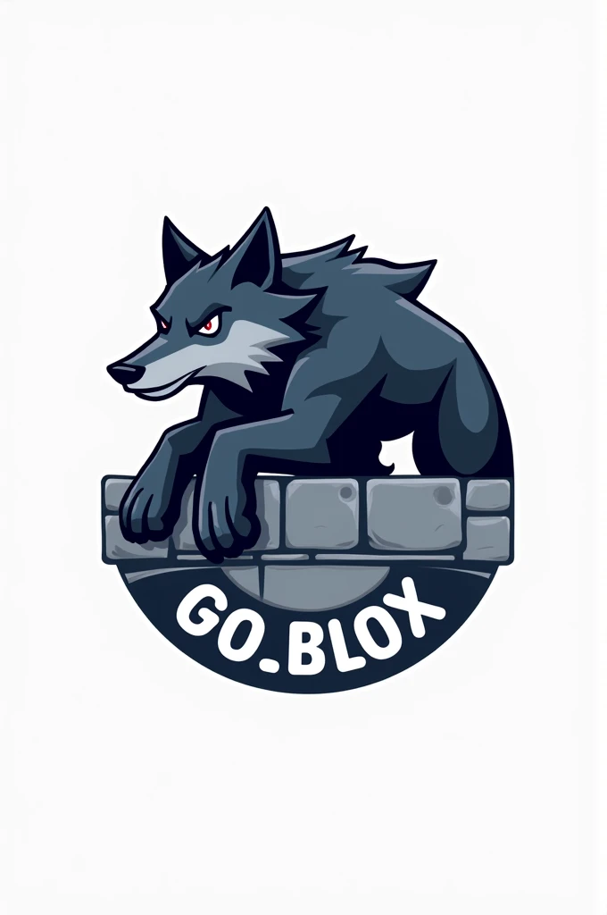 Wall and wolf export logo has name *go_blox
