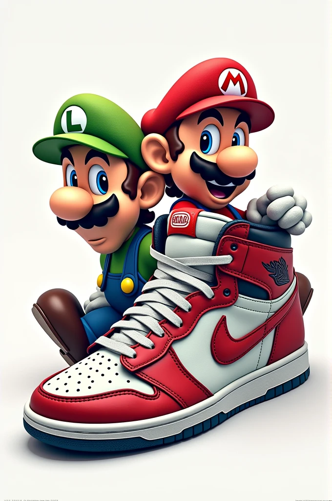 Mario bros logo and sneaker
