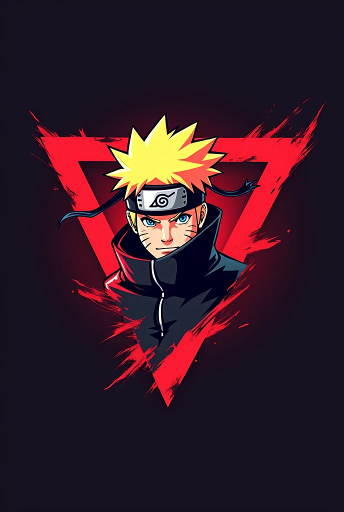 Logo for a Twitch channel with a red theme, Naruto and the letter T
