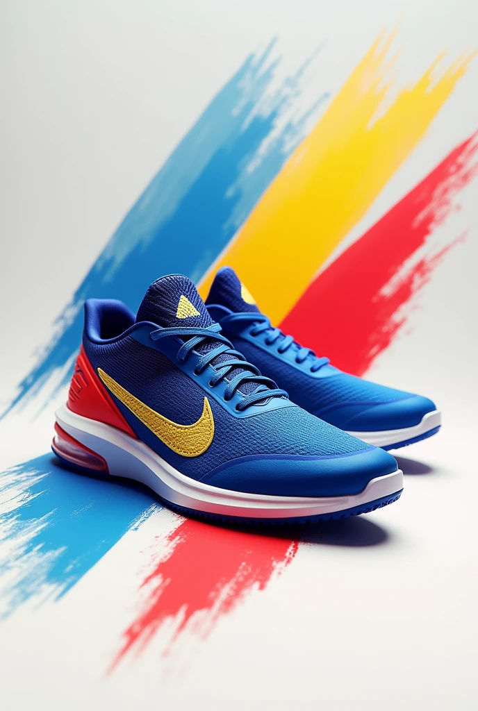 Cricket shoes design blue red yellow without logo and name