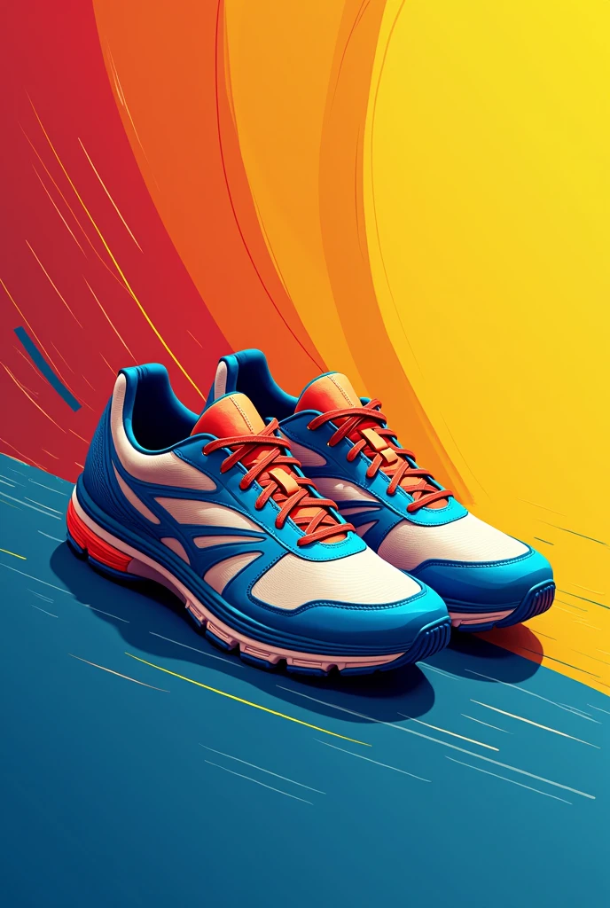 Cricket shoes design red yellow blue without logo and name