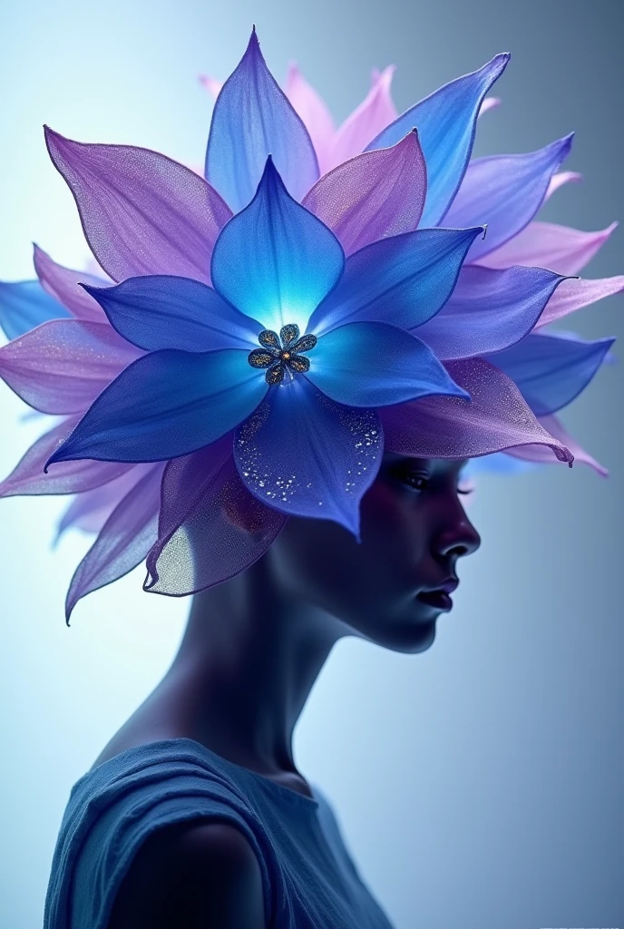 Blue purple orchid flower inspired colour experiment design weaving hat unique 