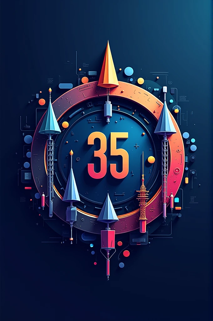 crea un insignia de futbol soccer que se llame (35 F.c.) containing color images of communications antennas