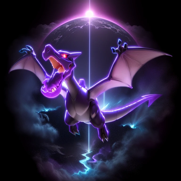pokemon white and purple dragon with open mouth and large wings, charizard, pterodactyl, illustration pokemon, alphonse fly, mewtwo, official art, new pokemon, similar to pokemon, wyvern, ray, nighttime!, dialga the pokémon, mangy, hy - gogg, charizard flying above new york, dragon in dragon lair
