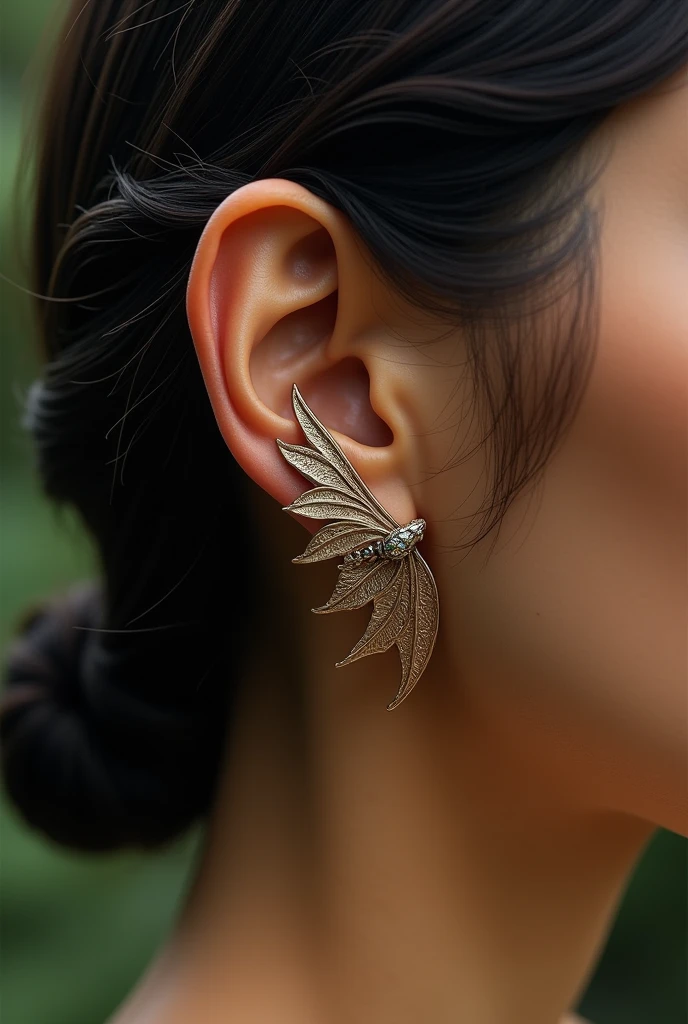 Very simple earcuff with Tairona culture style inspired by a bat