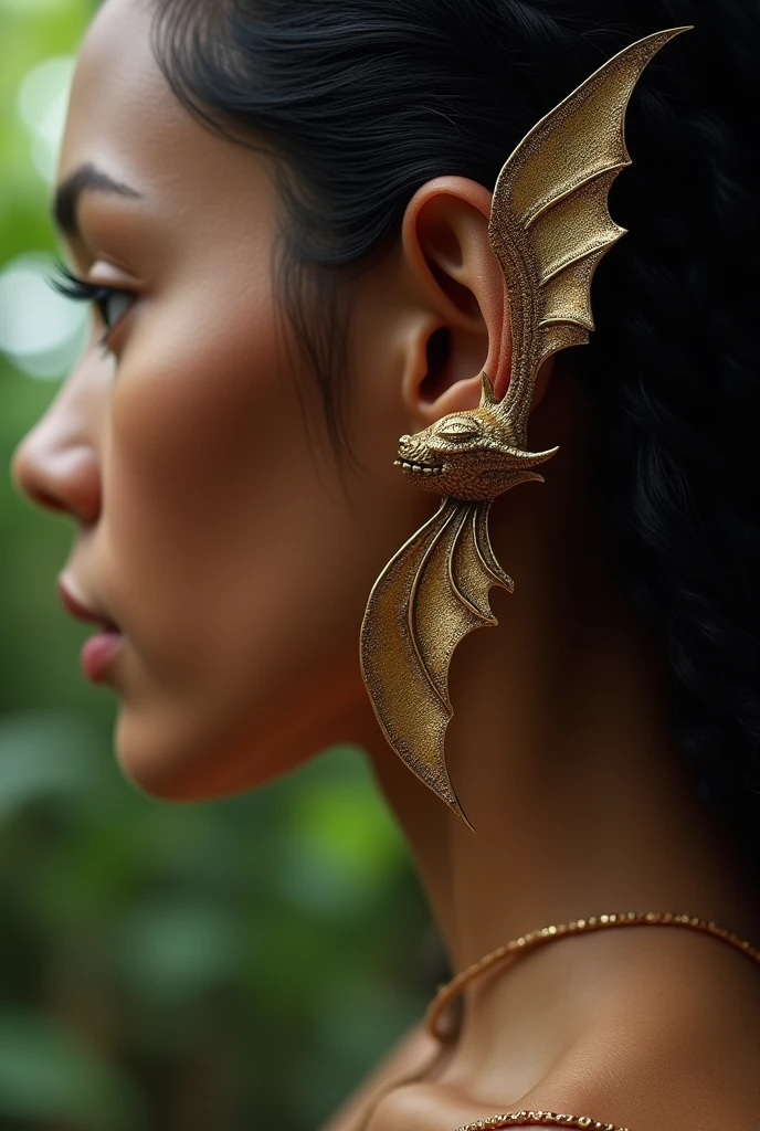 Very simple earcuff with Tairona culture style inspired by a bat