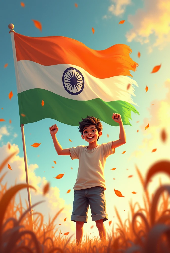 Harsh india boy indpandance day clip 9years
H and india flag Background india and H name