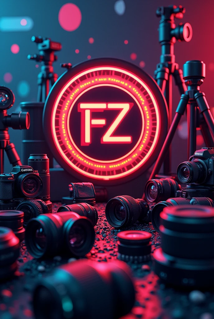 Make a cool pic of faze clan logo and cameras and bunch of random art
