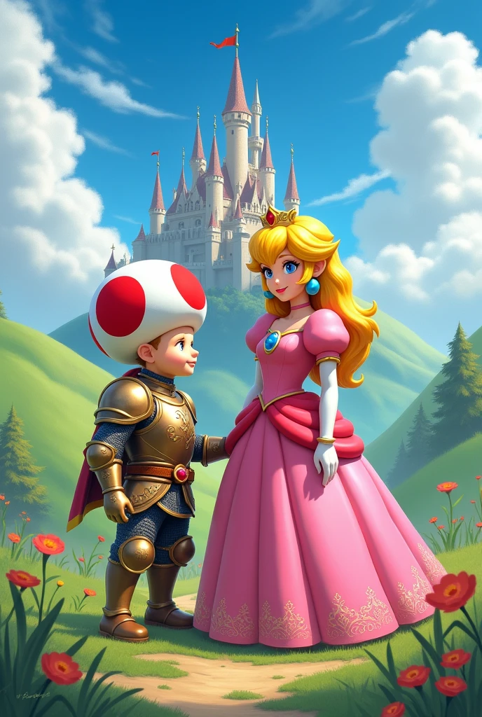 Princess Peach with a Toad Knight
