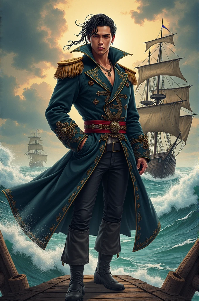 Tattoo writing kim hongjoong group ateez as captain of a pirate ship