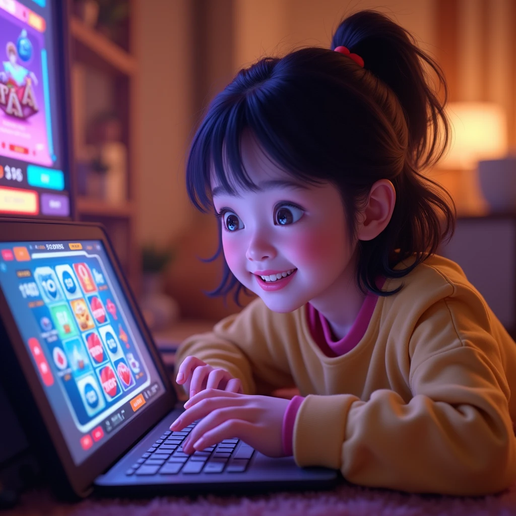 Asian Girl Cute Play Slot Gambling online