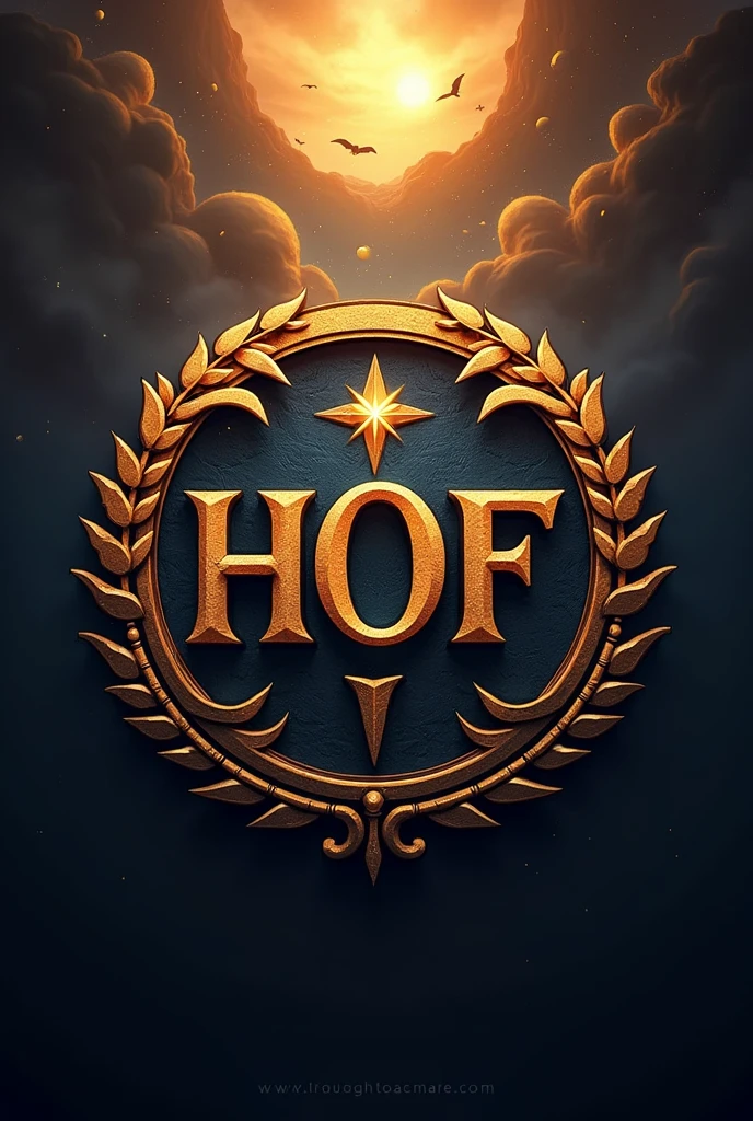 I want a logo for my gaming clan, Something happened and I couldn&#39;t save it, Create me a new one that refers to a hall of fame, can lead to Gods of Greek mythology, The logo must have the initials “HOF” don’t forget that it’s important, The previous logo you made me was very realistic, I want it to be for my gaming clan, If you can, do it a little far from the image to take a screenshot and not have it interrupted. 