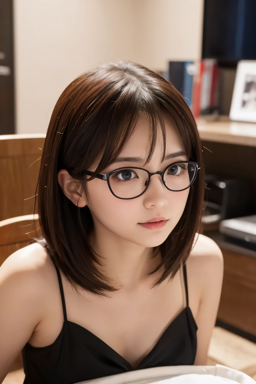 Please wear glasses in anime style