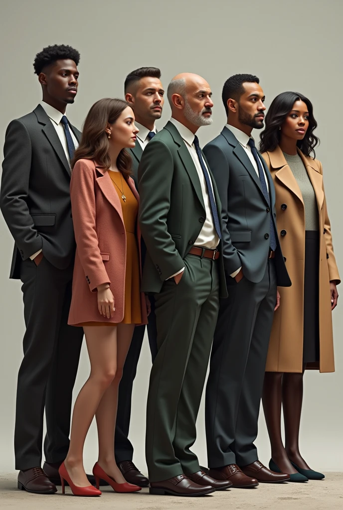Men and women with clothes full body realistic