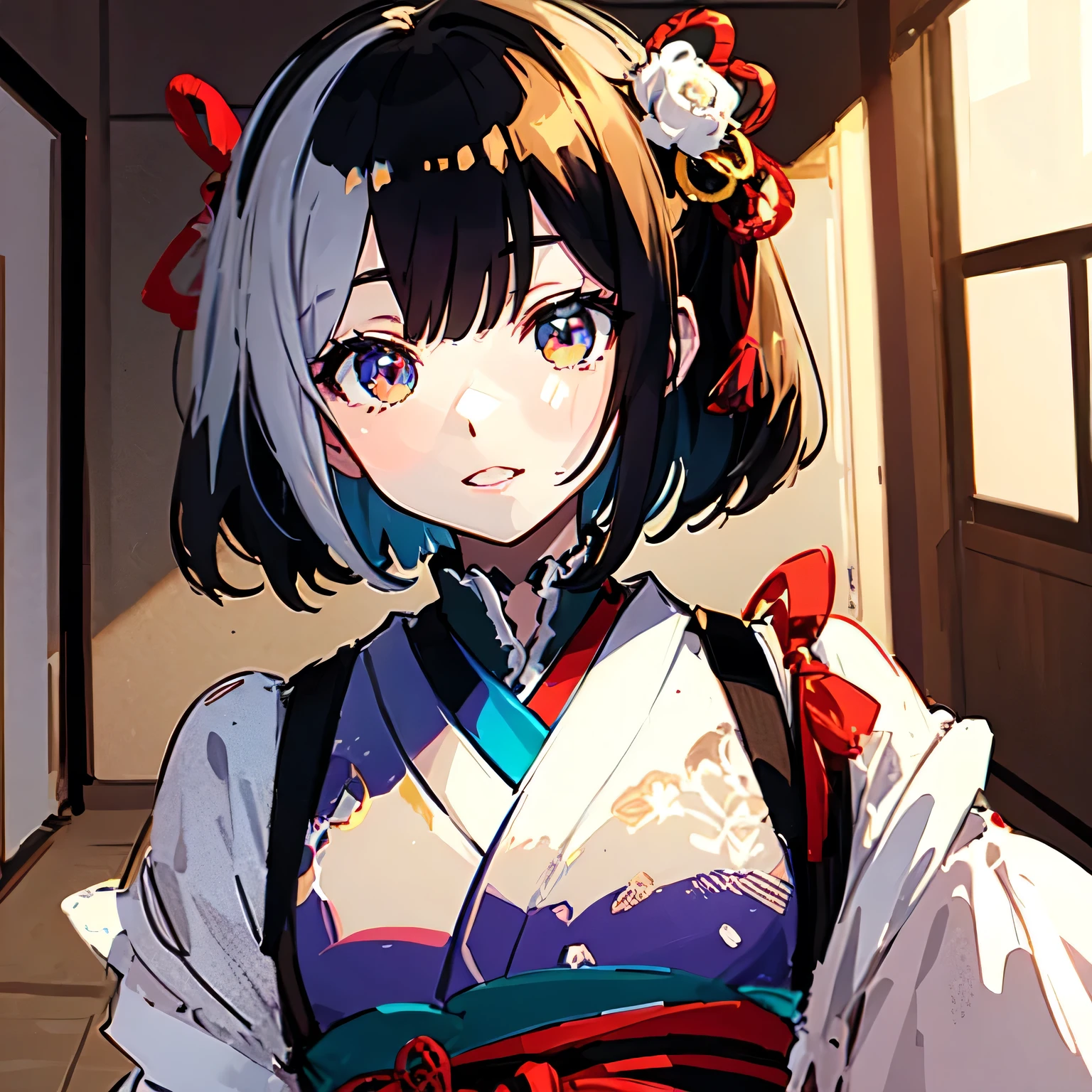 (Highest quality, sketch:1.2),Illustrator,anime,1 person, custom, masterpiece, Style: Taisho retro room、 Classic, Dark Black、Japanese style、Japan