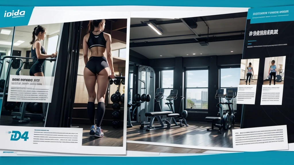Presentation folder for gym consultancy, catalog, three folds, front and back, Ideia