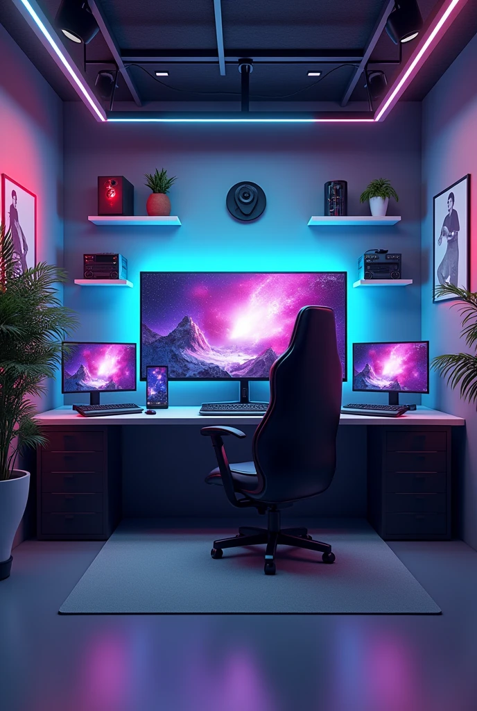 Fait moi un studio virtuel gaming 3D pour streamer