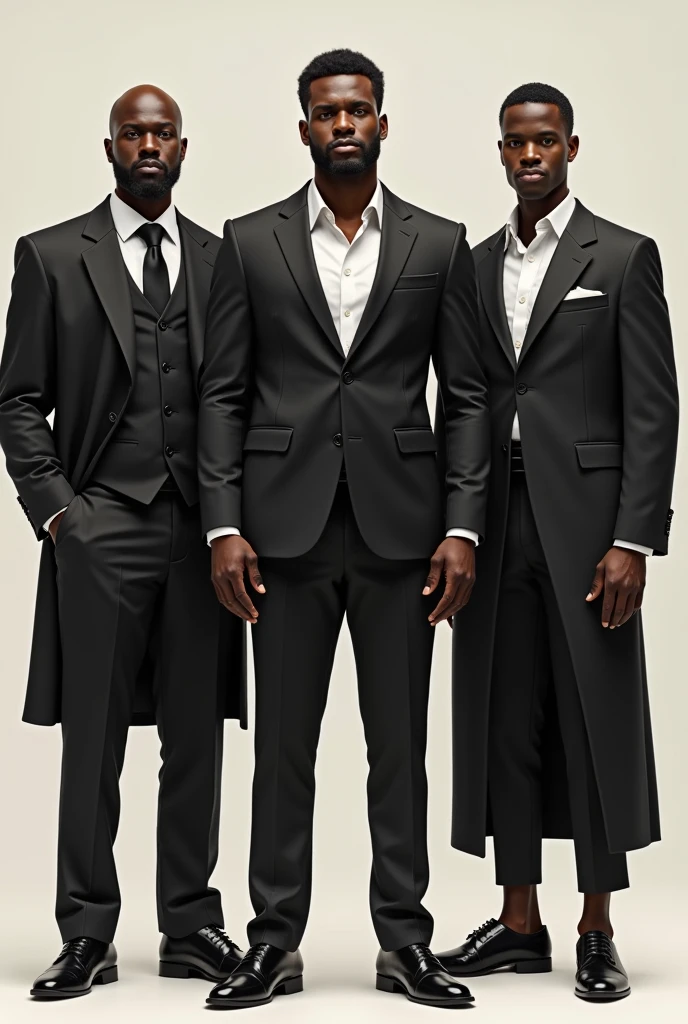 Black men with clothes full body realistic 