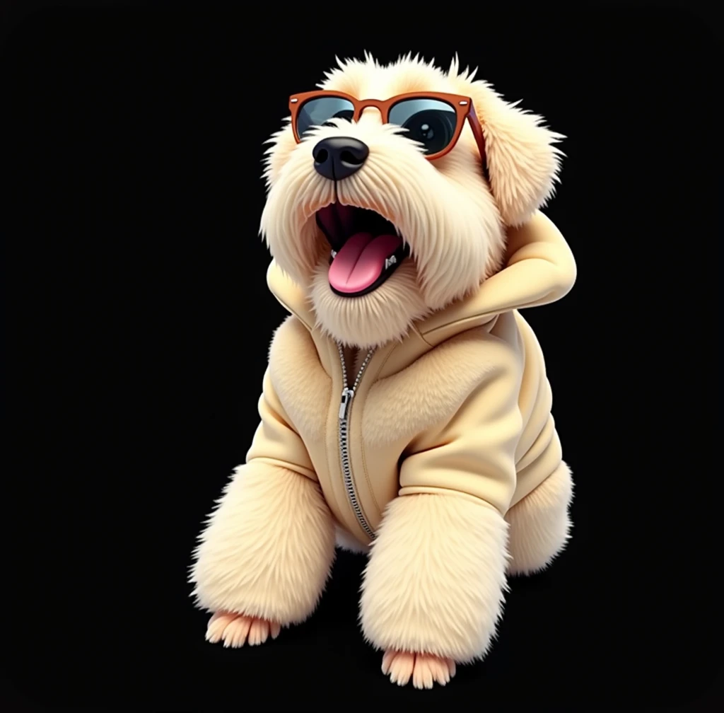 Perfect placement, Cute schnauzer in a jacket，Crystal Vase，Roses, Wear sunglasses, Cheerfulness, Standing position, Abstract Beauty, Centered, Looking into the camera, To the camera, Approaching perfection, dynamic, Very detailed, Smooth, Sharp focus, 8k, High resolution, figure, art：Kahne Griffith and Vadim Kashin, White Background