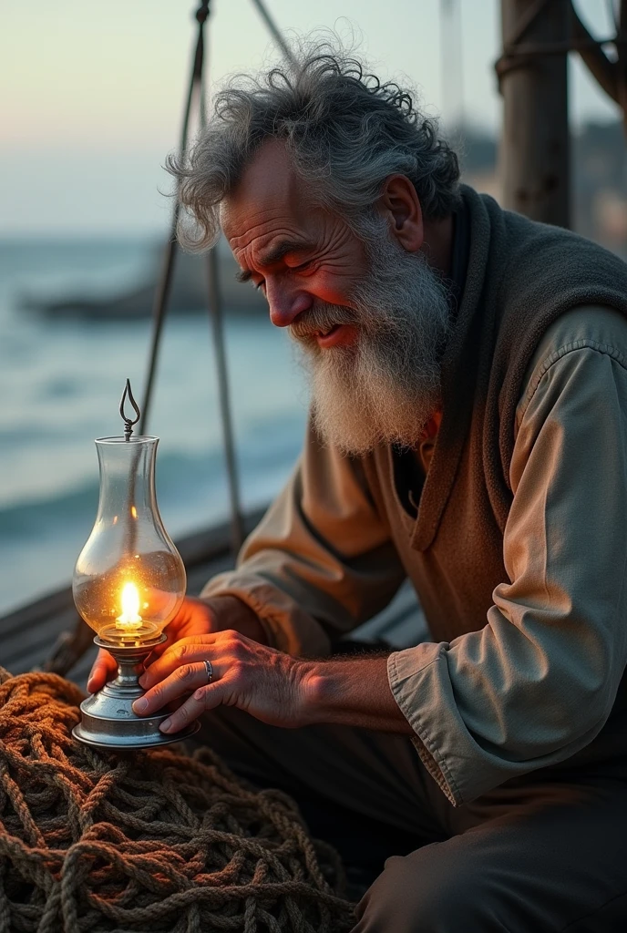 (for Bhot Hindi story)The fisherman quickly closes the lid of the lamp and thanks Allah