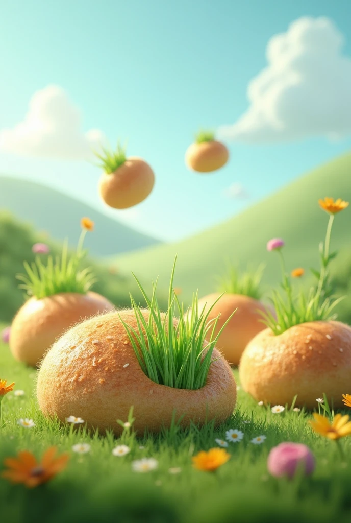 Grass-filled buns