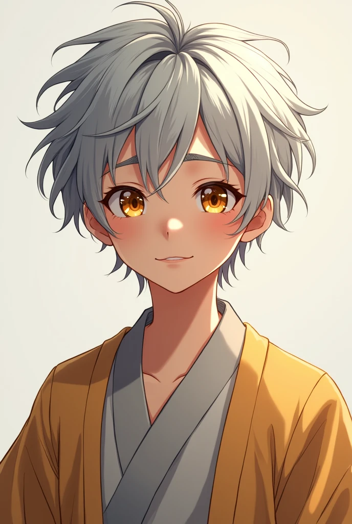 Full body image,6 Yo handsome protagonist xianxia,short silver hair,golden amber eyes,soft smile,ultra hd ,better quality
