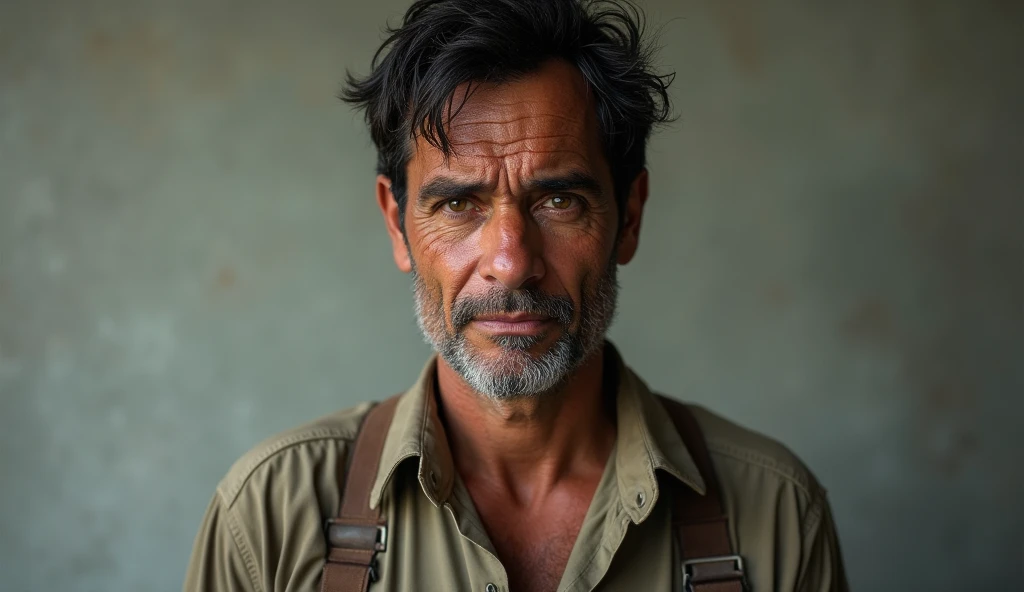 tired brazilian man wearing work uniform