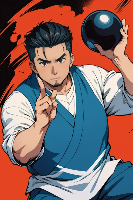 Chow Yun-Fat in his 30s,Anime Style,As similar as possible,Men's Elegy,Troupe alone