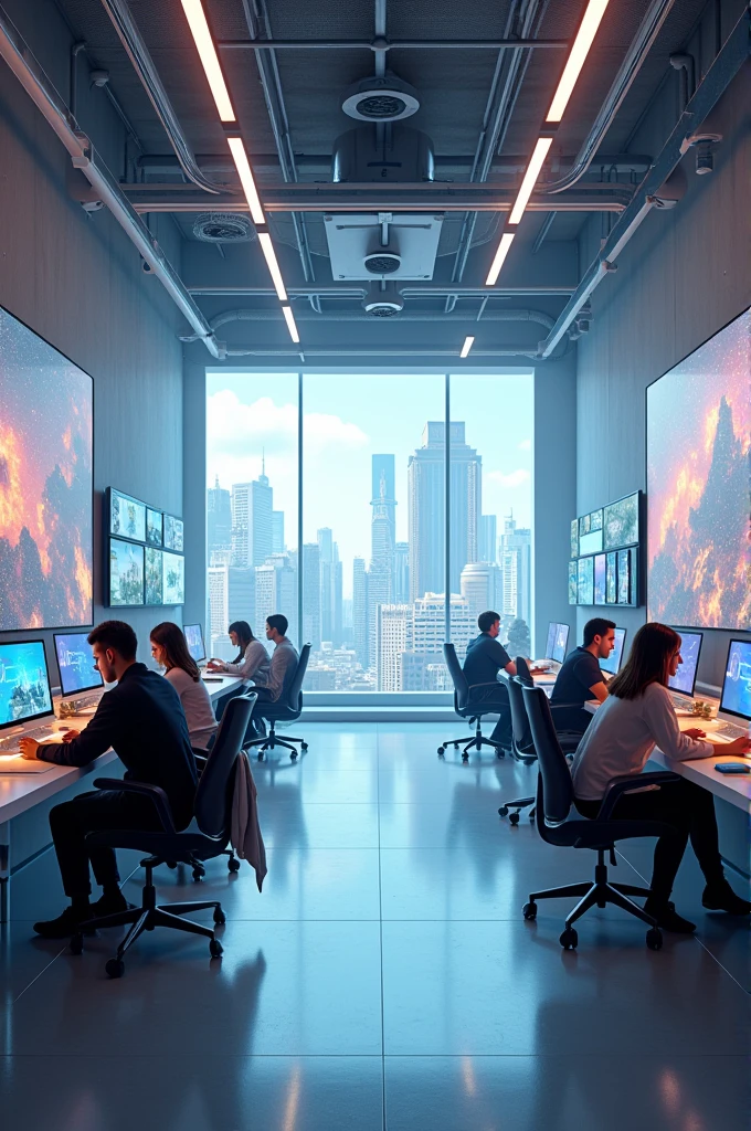 Make me a modern 3D virtual studio