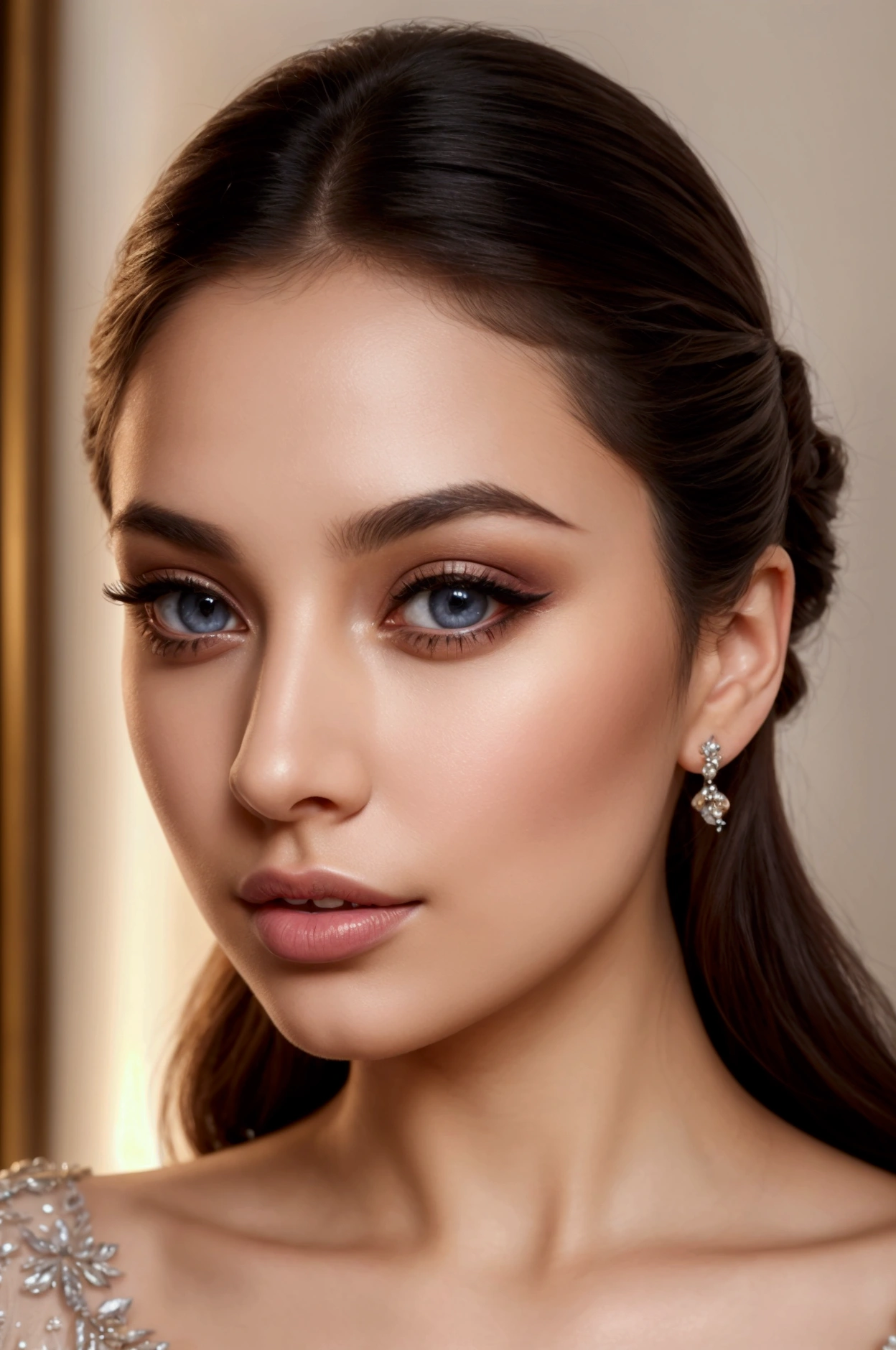 A young woman in her 20s, beautiful detailed eyes, beautiful detailed lips, extremely detailed eyes and face, long eyelashes, elegant pose, glamorous outfit, photogenic, selfie, instagram, multiple photos, studio lighting, high quality, digital art, professional photography, vibrant colors, soft lighting, stylish, fashionable, graceful, alluring, captivating, striking, mesmerizing, exquisite, refined, sophisticated, enchanting