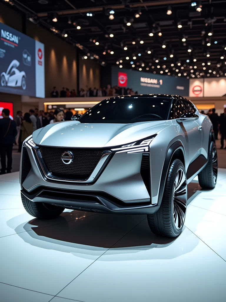 Nissan's concept car in auto expo, include hyper realism, hd, 4k.