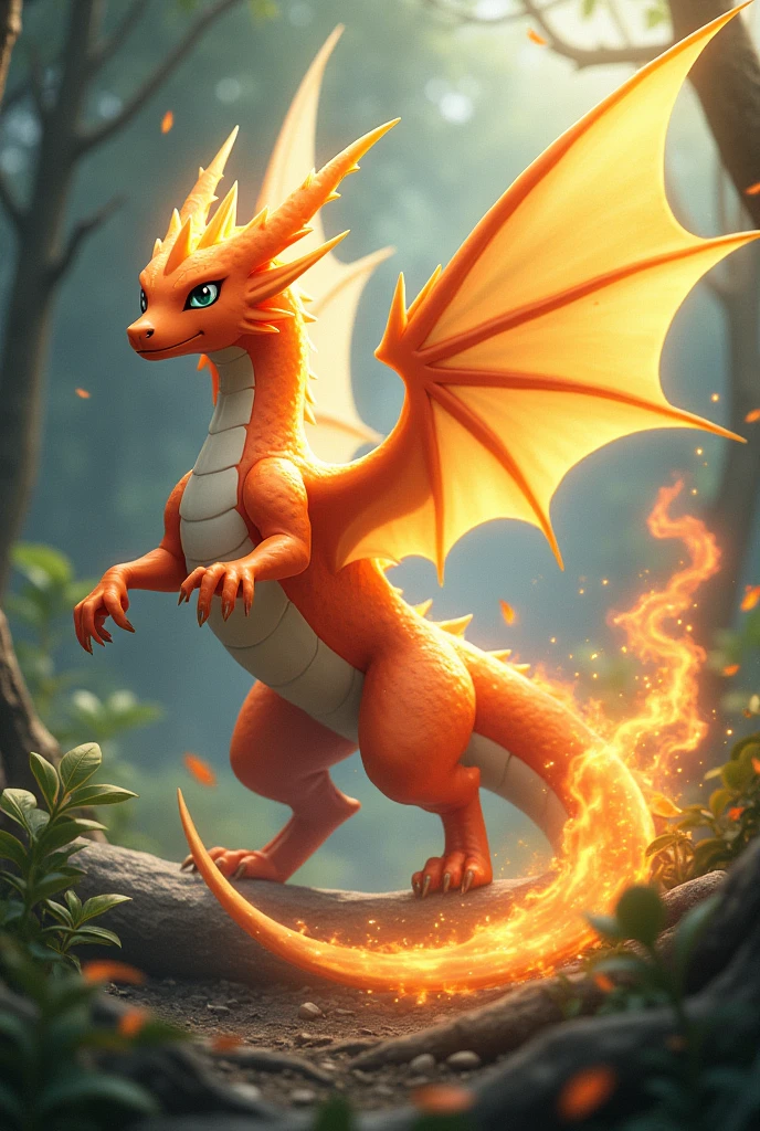 Créer moi un pokémon dragon qui est type vent, type nature et type feu