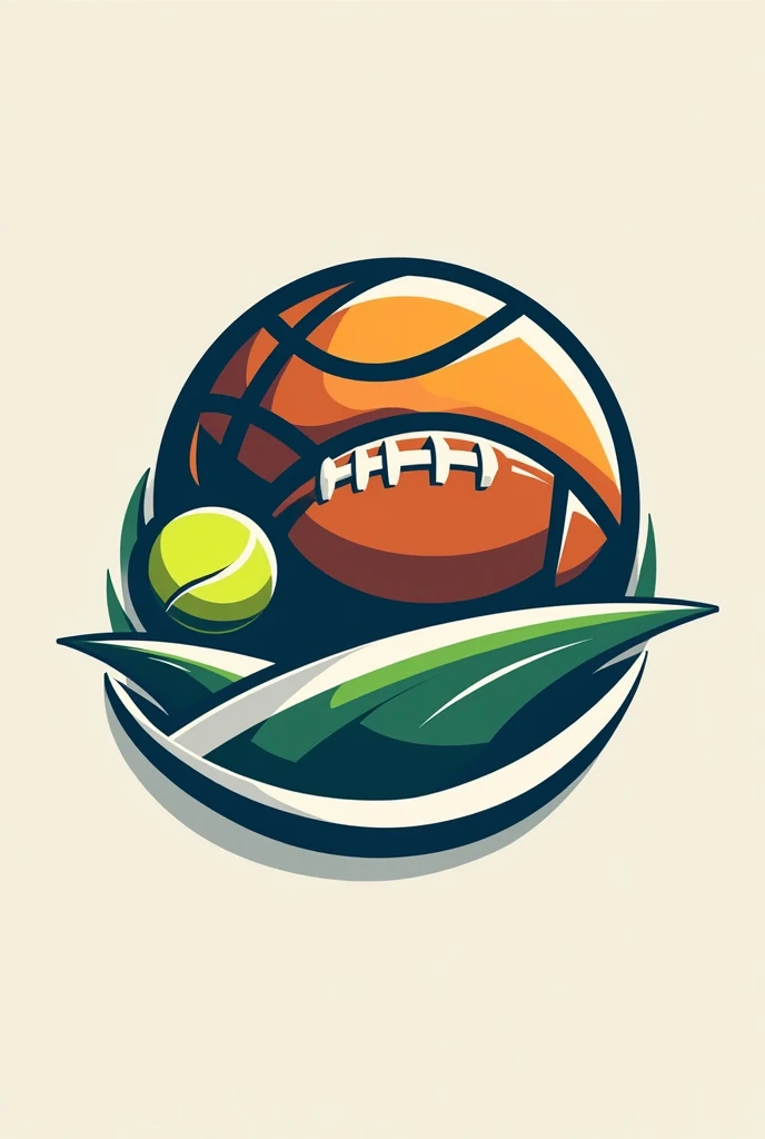 Logo of a football field, basketball, and tennis together