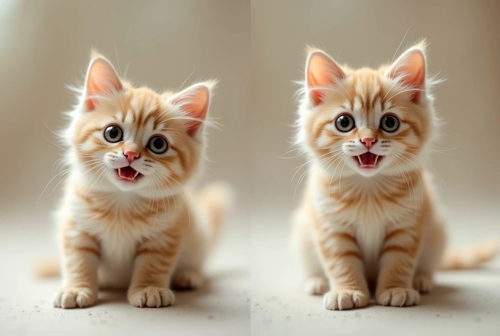 a 3D Side-by-side photo of a cat for viewing with cross eyes