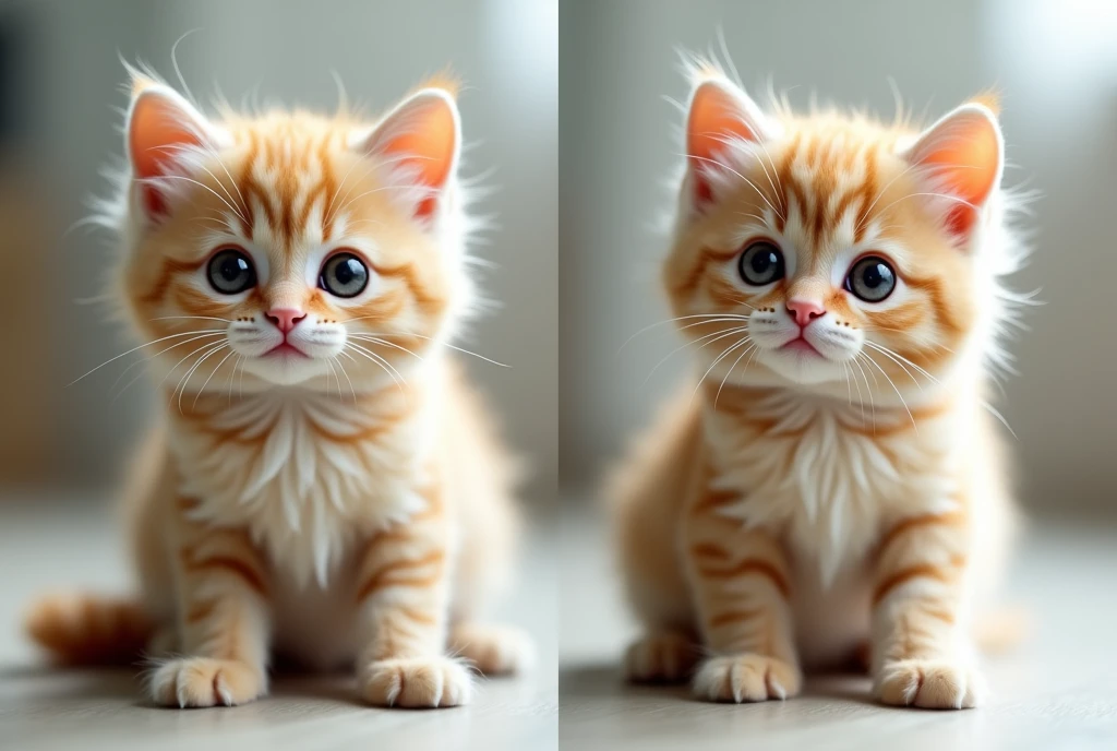 a 3D Side-by-side photo of a cat for viewing with cross eyes