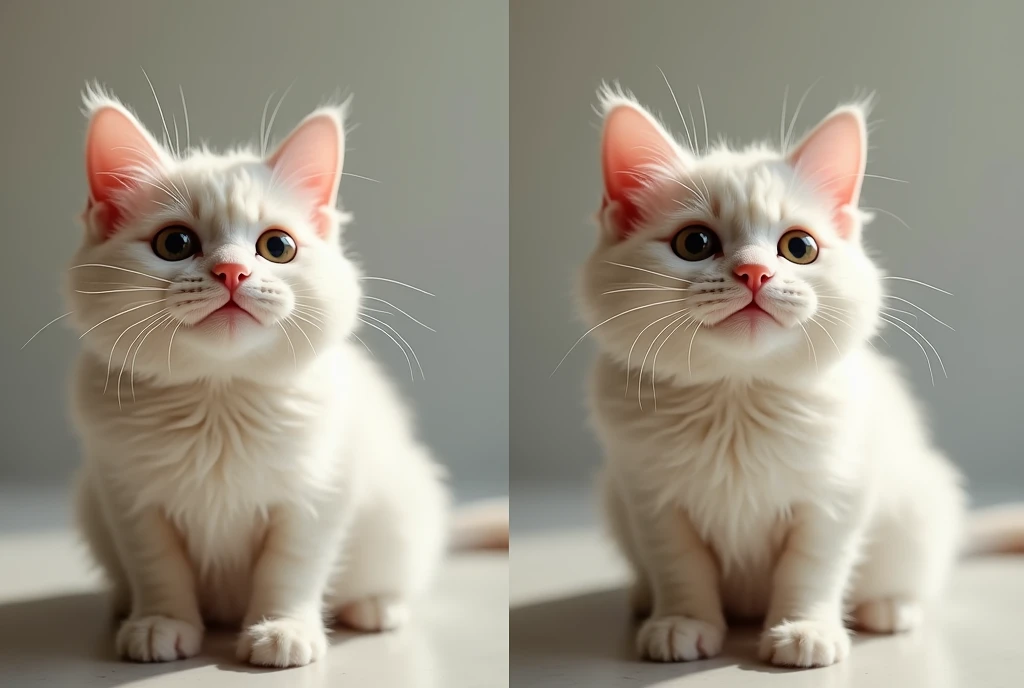 a 3D Side-by-side photo of a cat for viewing with cross eyes