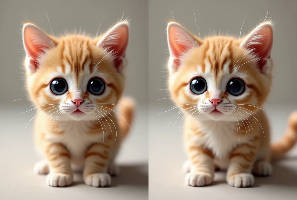 a 3D Side-by-side photo of a cat for viewing with cross eyes