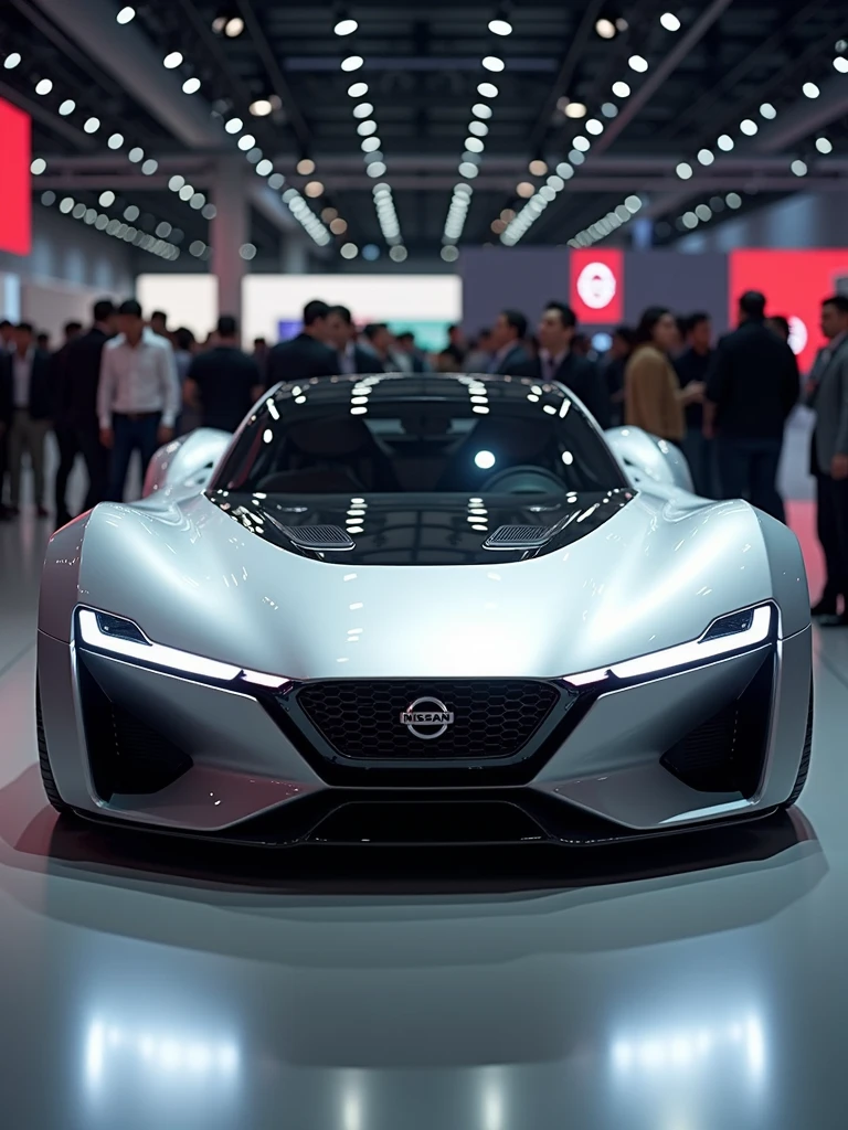 Nissan's concept car in auto expo, include hyper realism, hd, 4k.