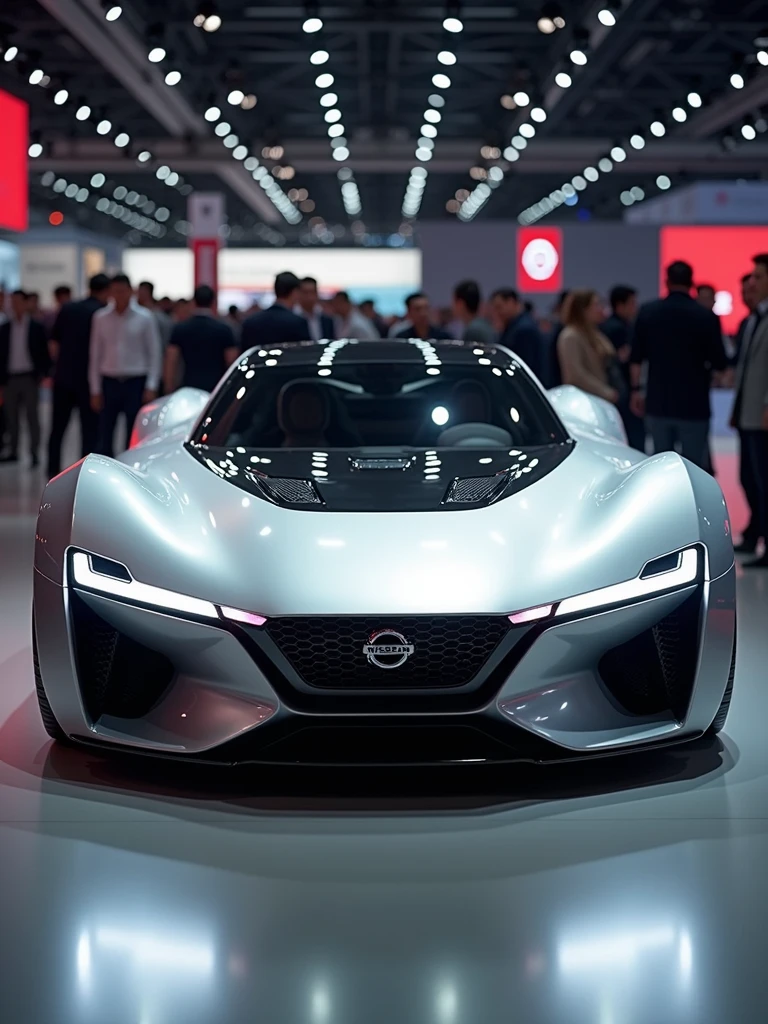 Nissan's concept car in auto expo, include hyper realism, hd, 4k.