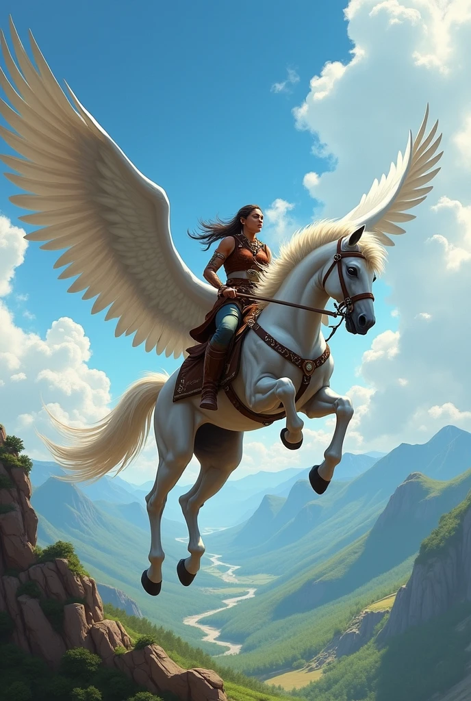 Painting of a horse (anatomically correctly drawn body) With a girl (anatomically correct drawn body) in the saddle and a bird flying above her (anatomically correct drawn body) ., rob rey, Author: Kerembeyit, Cyril Rolando & m.In Kaluta, Cyril Rolando & m. In Kaluta, Cyril Rolando and Goro Fujita, jen bartel, amazing wallpaper, beautiful illustration, inspired Author: Kerembeyit