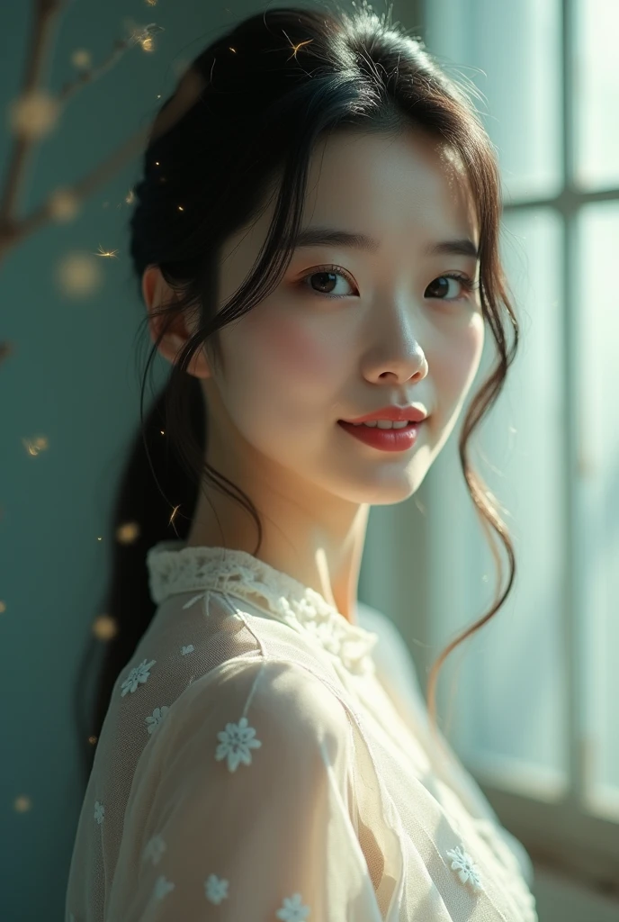 Asia, masterpiece, Highest quality, Very detailed, Sharp focus, Dynamic Lighting, Vibrant colors, Texture Details, Particle Effects, Storytelling Elements, beautician, 16K, High resolution, Separation of subject and background,
Surreal dramatic lighting shadows (praise, analog), Kodak Films Brandon Woelfel Ryan McGinley,
1 Asian girl, Smiling perfect face, She was wearing a (inflammation:1.4) Snow drop T-shirt, Perfect Eyes,