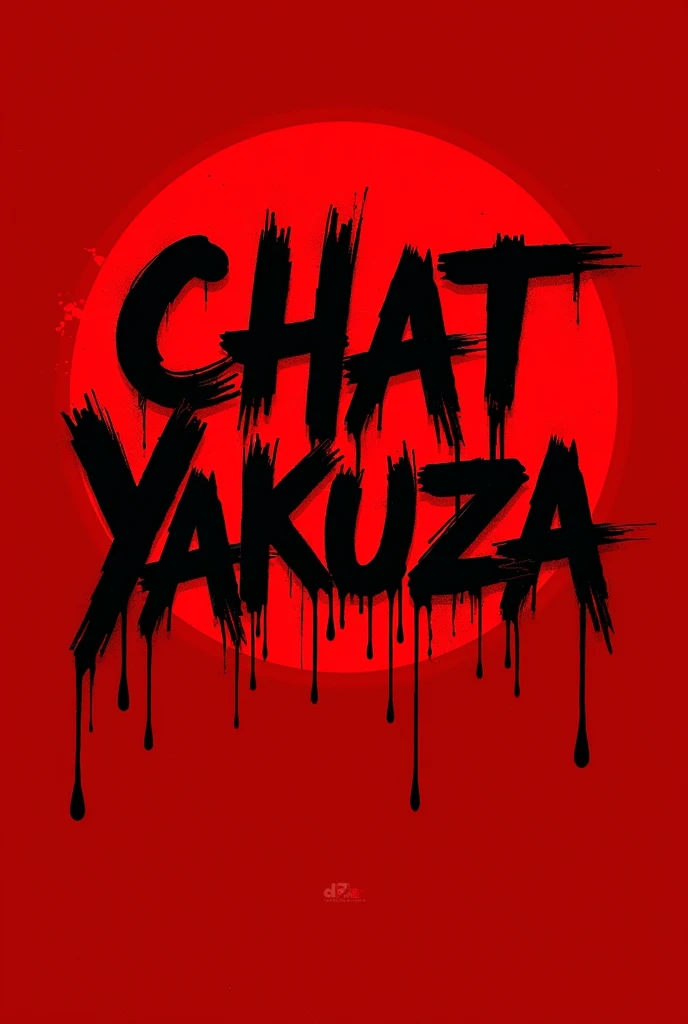 Create a logo with the name CHAT YAKUZA with a red background and bleeding in Portuguese 