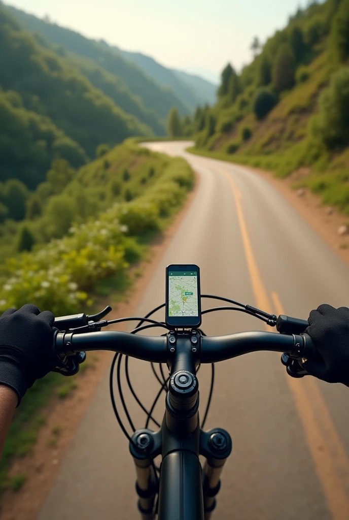 bike with offline navigator pov