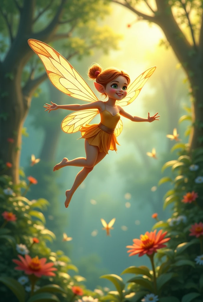 a close up of a Fairy flying through the air in a forest, adorable digital painting, flying fairies, children's art in artstation, fairy cgsociety, beautiful fairy, cute digital art, portrait of a fairy, fairy, portrait of fairy, pretty detailed digital art, fairy dancing, beautiful artwork of' Digital art, Fairies, Forest Fairy, Fairy, Fairies have wings