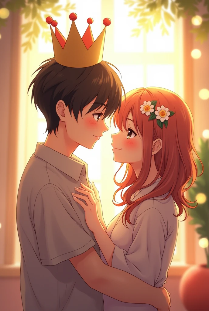 Cute anime couple goals for me boyfriend on his birthday wishing him with his crown birthday hat not on me